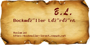 Bockmüller Lóránt névjegykártya